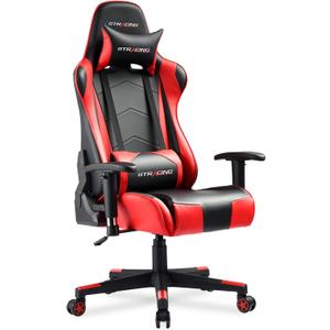 GTRACING Gaming Chair Racing Office Computer Ergonomic Video Game Chair Backrest and Seat Height Adjustable Swivel Recliner with Headrest and Lumbar Pillow Esports Chair (Red)