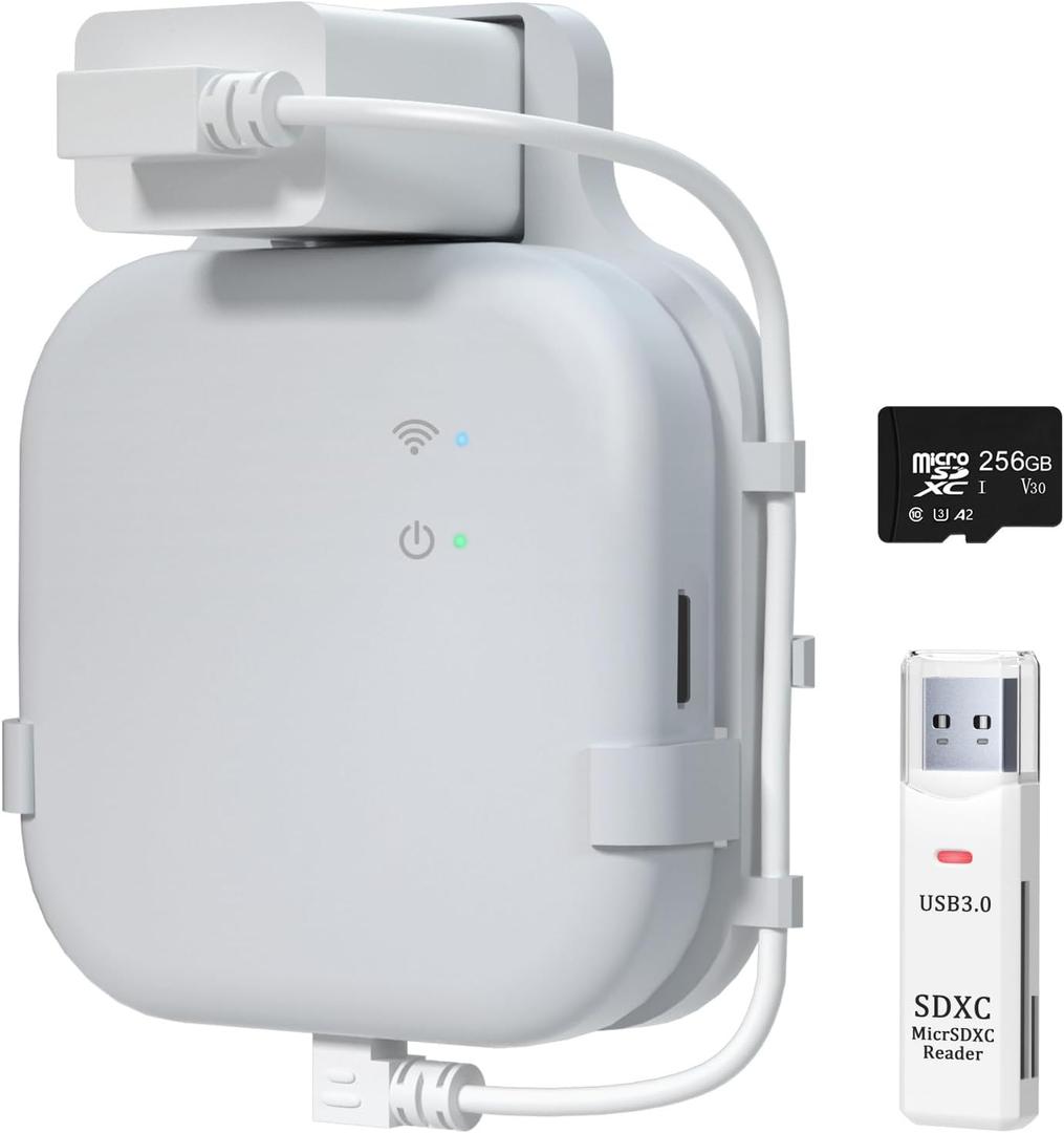 256GB Micro SD Card & Outlet Wall Mount for Blink Sync Module XR with Short Cable, SD Card for Local Video Storage with Reader, Save Space, Mount Bracket for Blink Outdoor Indoor Security System