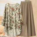 Womens Sets 2 Piece Short Sleeve Lounge Set Printed Loose Pants Sets Set. 0XL Size
