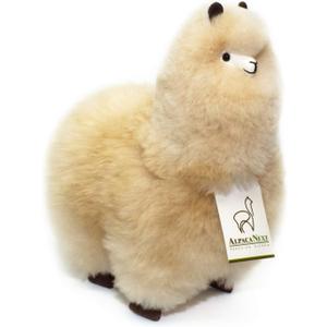 Alpaca Stuffed Animal 12 inch. Cute, Soft and Cuddly Alpaca Plush Toy Handcrafted on Real Alpaka Natural Fur (12 inches, Beige)