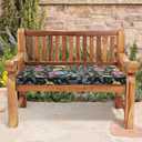FUNHOME Outdoor Bench Cushion 42 x 18 Inch, Water-Repellent Patio Furniture Cushion, Patio Loveseat Cushion with Handle and Straps, Garden Sofa Settee Couch Swing Pads 1 Pack, Black Flower Butterfly