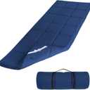SPRINGSPIRIT Cot Mattress Topper (Improved Thickness), Foam Quilted Pads for Camping, Soft Comfortable Sleeping Cot Mattress Pad Only, Camping Pad 75"x30" for Camp Cot/Rv Bunk/Narrow Twin Beds, Navy (30x75 Inch (Pack of 1))