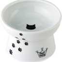Necoichi Raised Stress Free Cat Food Bowl, Elevated, Backflow Prevention, Dishwasher and Microwave Safe, No.1 Seller in Japan! (Cat, Regular) (White)
