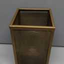 MY SWANKY HOME Contemporary Minimalist Gold Mesh Cage Candle Holders Square Pillar Hurricanes 10"×6"