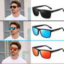 Arjien 3 Pack Polarized Sunglasses Men, Mirror Lens Mens Sunglasses for Driving Fishing Golf, UV400 Protection Sun Glasses