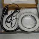 10X Magnifying Glass with Light and Stand, 5 Color Modes Stepless Dimmable LED Lighted Desk Lamp, Hands Free Magnifier with Flexible Goose-Neck for Craft Hobby Painting Sewing Close Work (Black)