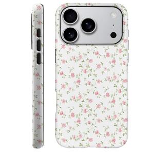Case Compatible with iPhone 17 Pro - Hybrid Durable Shockproof Phone Cover,Cases for Woman Girl - White Flower
