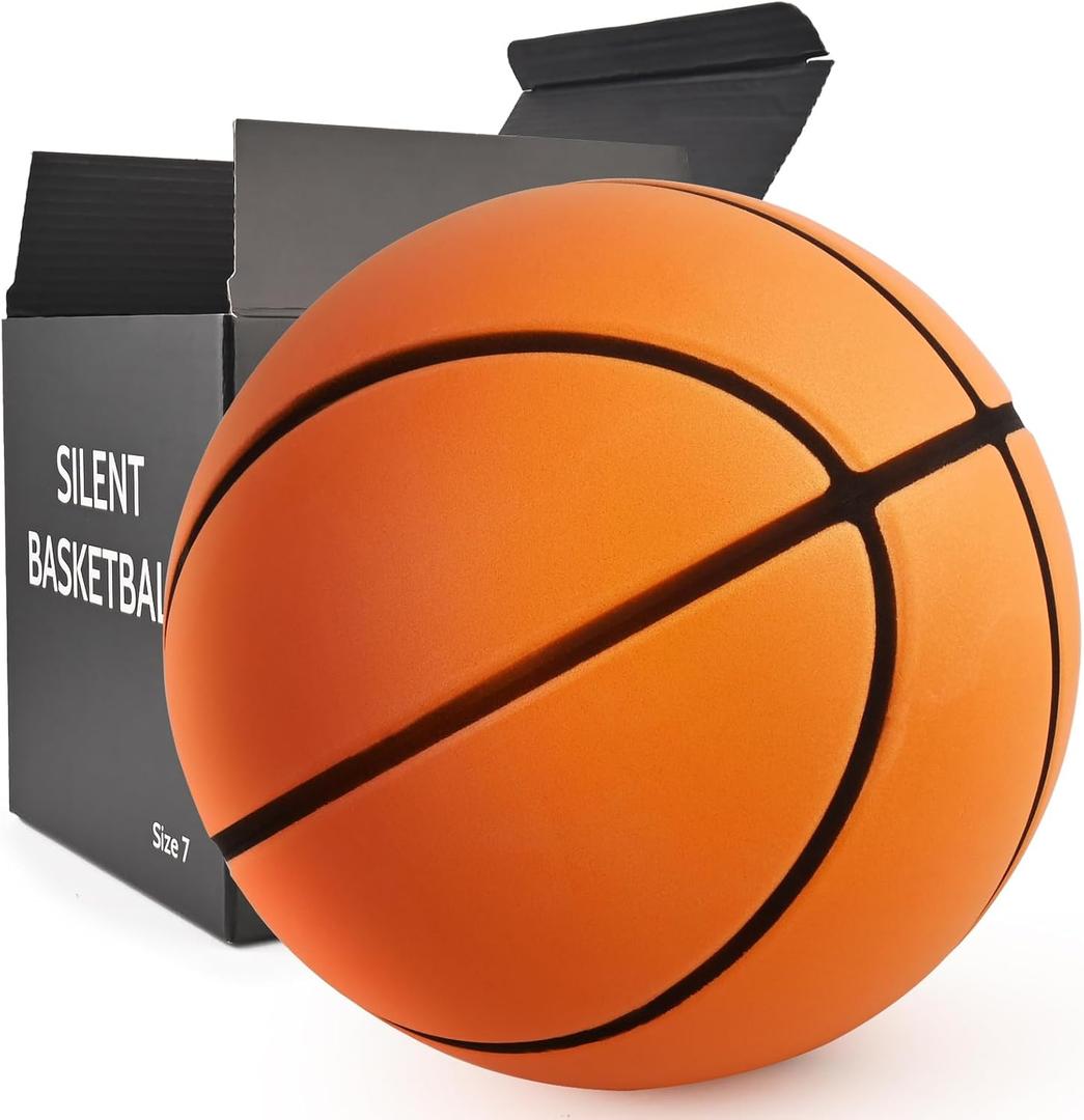 Silent Basketball Quiet Basketball High Density Soft Foam Low Noise Bouncing Ball for Quiet Dribbling Practice (size 7)
