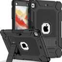 LTROP Case for iPad 6th 5th Generation (9.7 inch, 2018/2017), Shockproof Protective iPad 9.7 Case with Built-in Stand/Pencil Holder for iPad 6th/5th Gen, Air 2, Black