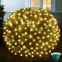 Led Net Lights Christmas Lights Outdoor 200Led 9 ft x 6ft Upgraded WarmWhite Christmas Net Lighting, Waterproof 5mm LED Wide Angle Outdoor Indoor Mesh Net Light for Trees, Bushes, Shrubs Decorations
