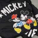 Disney Mickey Mouse Striped Sleeve Black Long Sleeve Shirt (Large)