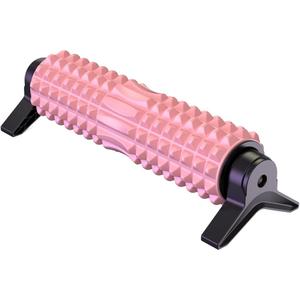 New Upgrade Bracket Foam Roller with Stand for Back Leg Pain, 21 Inch Firm Deep Tissue Muscle Massager for Sore Muscles (Pink)