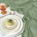 IVAPUPU 2 Pcs Cheesecloth Table Runner - 10ft Sage Green Boho Rustic Gauze Cheese Cloth Table Runner for Baby Shower Decorations Wedding Party Spring Garden Farmhouse Mothers Day Decor