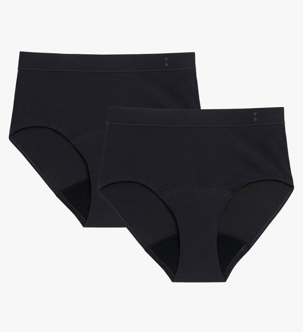 Thinx for All Hi-Waist Period Underwear, Holds 12 Tampons*, Leakproof, Odor Control, 2-Pack Reusable 2XL