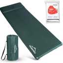 Throntrax Camping Sleeping Pad - Ultralight Camping Mat with Pillow Built-in - 3.1" Thick | Self-Inflating & Suitable for All Seasons - Compact Sleeping Pad for Camping - Green