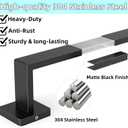 24" Bathroom Towel Bar, 24 Inch Towel Racks for Bathroom Wall Mounted, 304 Stainless Steel Hand Towel Holder Organizer, Modern Home Decor Towel Rod, Matte Black Towel Hangers for Bathroom Wall