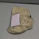 BERON Blonde Wigs for Womens Short Curly Wavy Wig Girls Platinum Blonde Side Part Wigs Shoulder Length Heat Resistant Synthetic Cosplay Party or Daily Use Wig