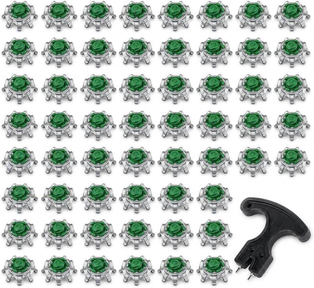 Golf Spikes Replacement 50Pcs Cleats with Wrench, Compatible with Golf Shoes