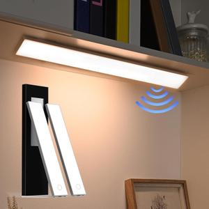 15.7 inches Full Screen Bright Motion Sensor Light Indoor, Rechargeable Touch Control Under Cabinet Lights, LED Under Cabinet Lighting for Kitchen Cabinet Closet Stairs (Silver, 15.7IN-2Pack)