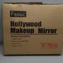 Fenair Vanity Mirror with Lights and Speaker Hollywood Speaker Support Answer Call, Touch Screen, 3 Color Modes Tabletop 15 Dimmable Bulbs
