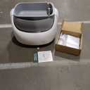 Open-Top Self Cleaning Litter Box, Automatic Litter Box with Dual Safety Sensors, Anti-Pinch Protection, Large Capacity, APP Control, White-Grey