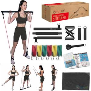 Multifunctional Pilates Bar with Resistance Bands - Compact, Portable Full-Body Workout Equipment for All Fitness Levels: Lightstuff Home Exercise Starter Kit