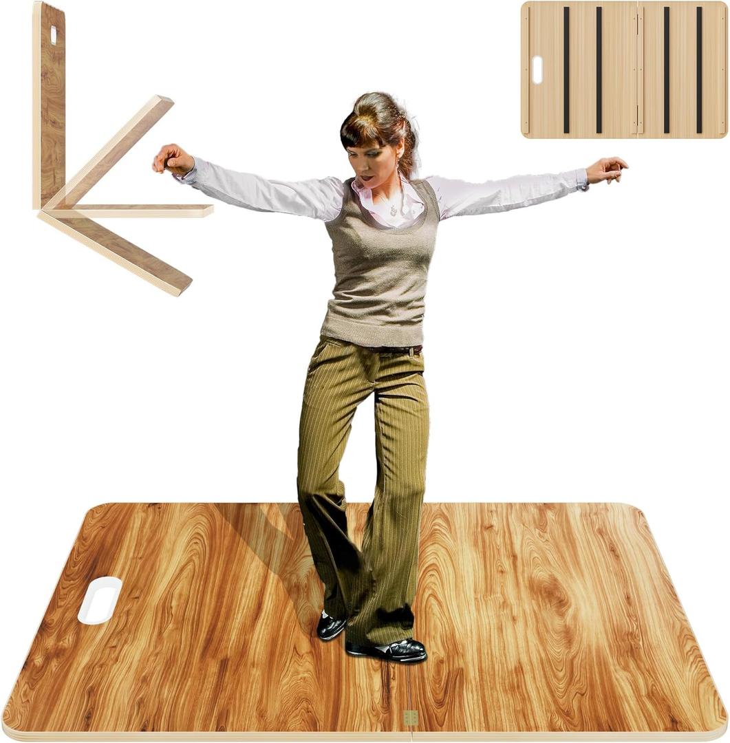 Foldable Type Portable Dance Floor, Tap Dance Floor, Tap Dancing Practice Board, Professional Tap Board for Tap Dancing, 47'' L x 32'' W (27'' L x 32'' W After Folded)