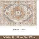 befbee Washable Area Rug 8x10, Large Soft Rugs for Living Room Stain Resistant Non-Slip Backing Rugs for Bedroom, Vintage Clearance Large Area Rug (Turmeric/Grey,8'x10')