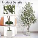 Giegxin 2 Pcs Olive Trees Artificial Indoor 5 ft Tall Faux Silk Tree with White Planter and Lifelike Large Olive Plants for Office Shop Home Decor Housewarming Gift