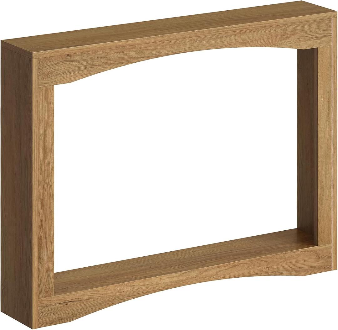 YATINEY Narrow Console Table, 5.9'' Thin Entryway Table, Behind Couch Table for Small Spaces, Small Farmhouse Hallway Table, for Living Room, Hallway, Foyer, Light Walnut CT19VV, 39.3"L x 5.9"W x 29.5"H