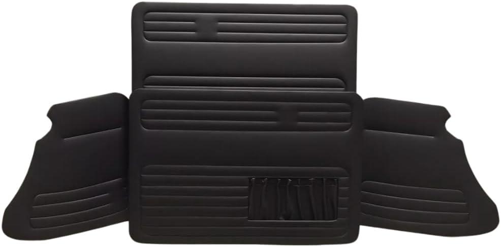 Door Panel Set w/Driver Side Pocket for VW Beetle 19651977 Volkswagen Street Bug & Baja Bug Leather (4-Piece) (Black)