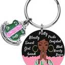 Melix Home Paraphernalia Sorority Gifts Keychain Sorority Gifts for Women Pink and Green Keyring Gift