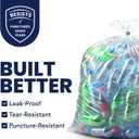 Plasticplace Contractor Trash Bags 55-60 Gallon, Heavy Duty Garbage Bags, 3.0 Mil Clear Trash Bags, Tear-Resistant Large Trash Can Liners for Construction, Recycling & Home Improvement (50 Count)