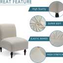 Liykimt Armless Accent Chair Cover Slipcover,Slipper Chair Stretch Spandex Removable for Armless Chair Furniture Protector for Living Dining Room Hotel (Beige, 1)