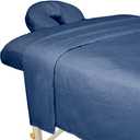 ForPro Premium Flannel 3-Piece Massage Sheet Set, Ocean Blue (Full)