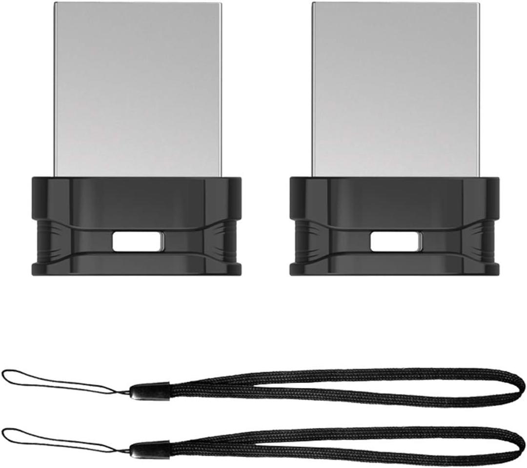 K&ZZ 32GB 2 Pack Ultra Fit USB Flash Drives Small Thumb Drive with Lanyard Low Profile USB Drive Mini Flash Drive 32 GB USB 2.0 Memory Stick Zip Drive, Black