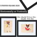 18x24 Picture Frame Black, Poster Frame 18x24 Mat Frame 16x20 Wooden Frame for Wall with Real Glass 18 by 24 for Art Puzzle Frames -Home Decor, 18x24in