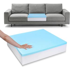 Upholstery Foam 22"x24" – 6“ Thick Couch Cushion Replacement, Cut to Size | Supportive Soft Sofa Cushion Inserts for Chair, RV, Boat, DIY. High Density Foam Seat Replacement, Gel Memory Foam Padding