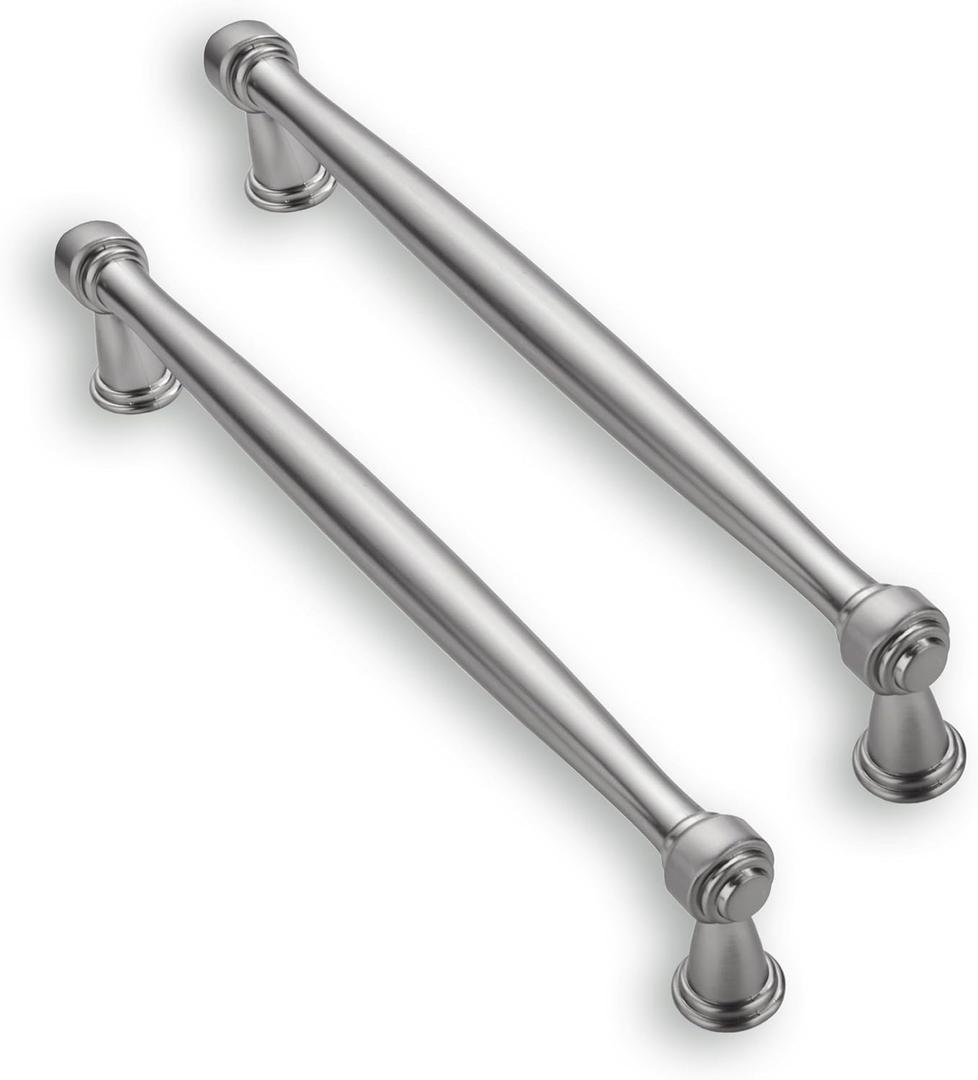 Solid Heavy-Duty 10 Pack 8 Inch Hole Center Brushed Satin Nickel Cabinet pulls is Suitable for Kitchens cabinets vanities Bathroom cabinets