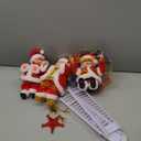 Leitee 3 Pcs Electric Santa Claus Decoration - Rope Ladder Parachute Somersault Musical Santa Climbing Ladder Plush Doll Figurine Christmas Tree Hanging Ornaments Xmas Gift