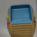 Hermit Crab Water Bowl,Resin Hermit Crab Pool with Climbing Ramp,Beach Style Reptile Feeding Dish Food Bowl Basking Platform Accessories for Turtles,Lizard,Frog,Gecko (6.3×3.2×1.8IN)