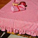 Plaid Ruffled Table Cloth 60x114x6