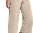 Promover Capri Pants for Women Wide Leg Yoga Cropped Pants with Pockets Loose Casual Summer Pant Medium