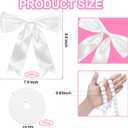 25 Pcs Christmas Tree Decorations 19.7 ft Christmas Wooden Beads Garland with 24 Pcs 7.9 x 9.8 Inches Satin Bows Wooden Beads Garland Ornaments for Xmas Tree Fence Fireplace Decorations