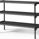 Kitsure Shoe Rack - Non-Woven Shoe Rack Shelf, Shoe Organizer for Closet, Entryway, Garage & Corridor, Stackable Shoe Shelves, 27.5" Wide - 3 Tier, Black