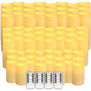 72-Pack LED Flameless Candles with Remote Control - Perfect for Home, Parties, and Special Occasions - Create a Magical Ambiance Effortlessly(Three Sizes)