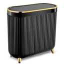 Supteron Bathroom Trash Can with Lid 3.1 Gallon Narrow Trash Can Small Plastic Trash Bin 12 Liter Rectangular Plastic Garbage Can with Press Type Lid for Bedroom Bathroom (Blackwhite)