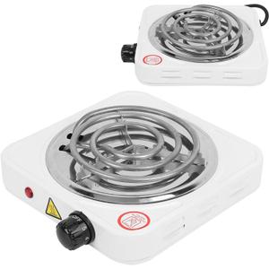 Portable Electric Stove, Stainless Steel Single Tube Stove 1000W Electric Hot Plate with Temperature Controls Home Kitchen Supplies for Cooking and Water Boiling