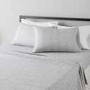 Amazon Basics Luxury, Wrinkle-Free Breathable Microfiber 4 Piece Bed Sheet Set With 14-Inch Deep Pockets, Queen, Gray Cheetah, Printed