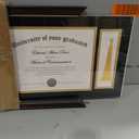 upsimples 11x22 Diploma Frame with Tassel Holder for 8.5x11 Certificate and 5x7 Photo with Black over Gold Mat, High Definition Glass, Mahogany with Gold Beads, 1 Pack
